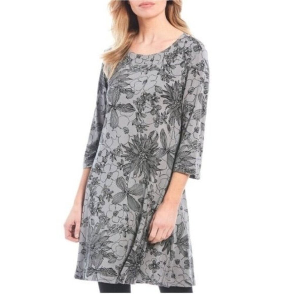 Bryn Walker Black and Grey Floral Dress